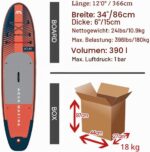 Aqua Marina Atlas 3.6 m Premium Aufblasbares Stand Up Paddle Board (iSUP) Paket, 366cm Länge