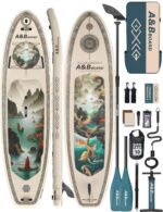 ABBOARD Stand Up Paddling Board Aufblasbar 335cm - Standup Paddle Board mit Premium Zubehör,SUP Board 200kg Tragkraft für 2 Personen Familien Anfänger