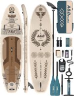 ABBOARD Stand Up Paddling Board Aufblasbar 335cm - Standup Paddle Board mit Premium Zubehör,SUP Board 200kg Tragkraft für 2 Personen Familien Anfänger