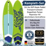 BRAST SUP Board Turtle | Aufblasbares Stand up Paddle Set | 320x81x15cm | 4 Designs | 5 Jahre Garantie | inkl. Sonderzubehör