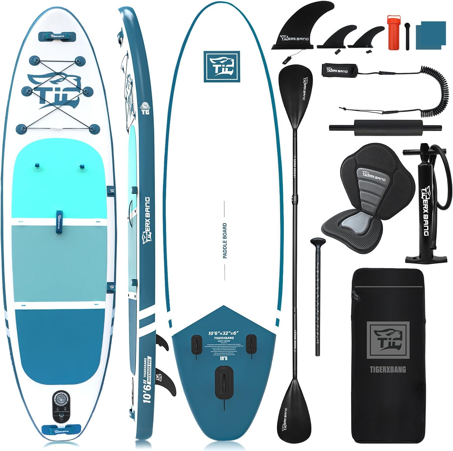 71Aihu_k3NL._AC_SL1500 TIGERXBANG SUP Boards Stand Up Paddling Board, aufblasbare Paddle-Boards Defender-Pro-Kollektion