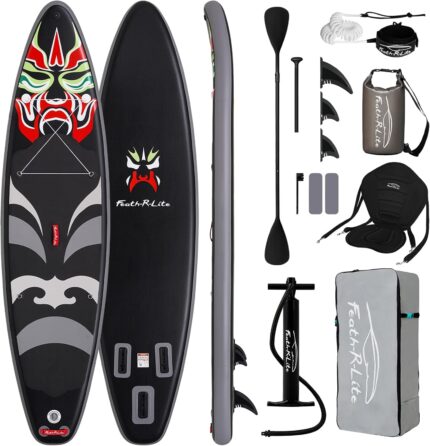 FEATH-R-LITE Aufblasbares Stand Up Paddle Board SUP mit Paddleboard Zubehör, Multifunktionale Paddle Boards Rutschfestes Deck Design für Erwachsene und Jugendliche