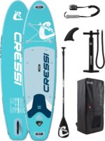 CRESSI seit 1946 - Ultra Isup/Kayak Set - Aufblasbares SUP Board für Erwachsene Große Stabilität Strapazierfähigkeit Komplett Zubehör Paddel Flosse Pumpe Leine Tasche - 320x81x8 cm Max 130 kg