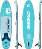 CRESSI seit 1946 - Ultra Isup/Kayak Set - Aufblasbares SUP Board für Erwachsene Große Stabilität Strapazierfähigkeit Komplett Zubehör Paddel Flosse Pumpe Leine Tasche - 320x81x8 cm Max 130 kg