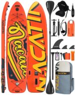 NACATIN 366cm (12ft) aufblasbares SUP Board mit Sitz, breites 91cm (36in) Stand Up Paddling Board für Erwachsene & Familie, mit Einzel-/Doppelpaddel, Kajaksitz, stabiles breites Deck für Anfänger