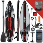 ALLPICK Premium SUP Board Set, Stand Up Paddling Board Aufblasbar, Mit Universal Kamerahalterung, Komplettes Zubehör, Verstellbares Paddel, Anfänger, Fortgeschrittene, 200kg