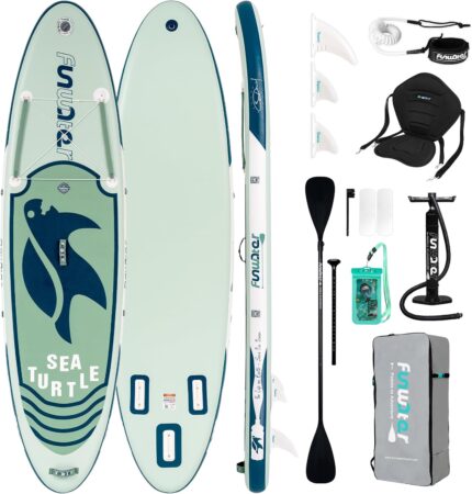 FunWater Stand Up Paddling Board 320 cm & 350 cm–SUP für 2 Personen/Familien,mit komplettem Zubehör,Doppellagiges PVC,anfängerfreundlich,Aufblasbares Paddle Board für Erwachsene & Einsteiger