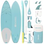 NOARD SUP Board aufblasbar Double-Layer-Dropstitch 326 cm bis 140 kg | Komplett-Set inklusive Paddel, Doppelhub-Pumpe, Rucksack, Leash und Drybag