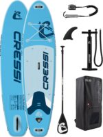 CRESSI seit 1946 - Ultra Isup/Kayak Set - Aufblasbares SUP Board für Erwachsene Große Stabilität Strapazierfähigkeit Komplett Zubehör Paddel Flosse Pumpe Leine Tasche - 320x81x8 cm Max 130 kg