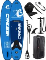CRESSI seit 1946 - Ultra Isup/Kayak Set - Aufblasbares SUP Board für Erwachsene Große Stabilität Strapazierfähigkeit Komplett Zubehör Paddel Flosse Pumpe Leine Tasche - 320x81x8 cm Max 130 kg