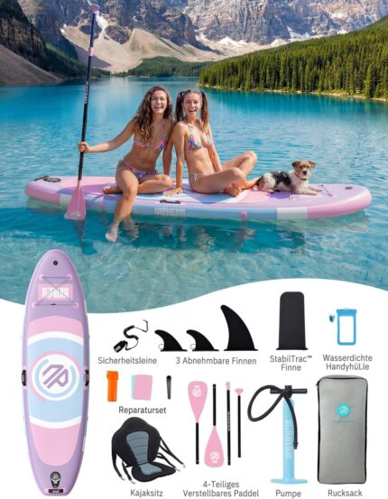 Niphean Stand up Paddling Board mit Sitz, (Ultraleichtes) SUP Board für Frauen, Standup Paddle Board mit +30% Balance StabilTrac-Finne, Anti-Rutsch Inflatable Paddle Board für Yoga&Haustierfreundlich