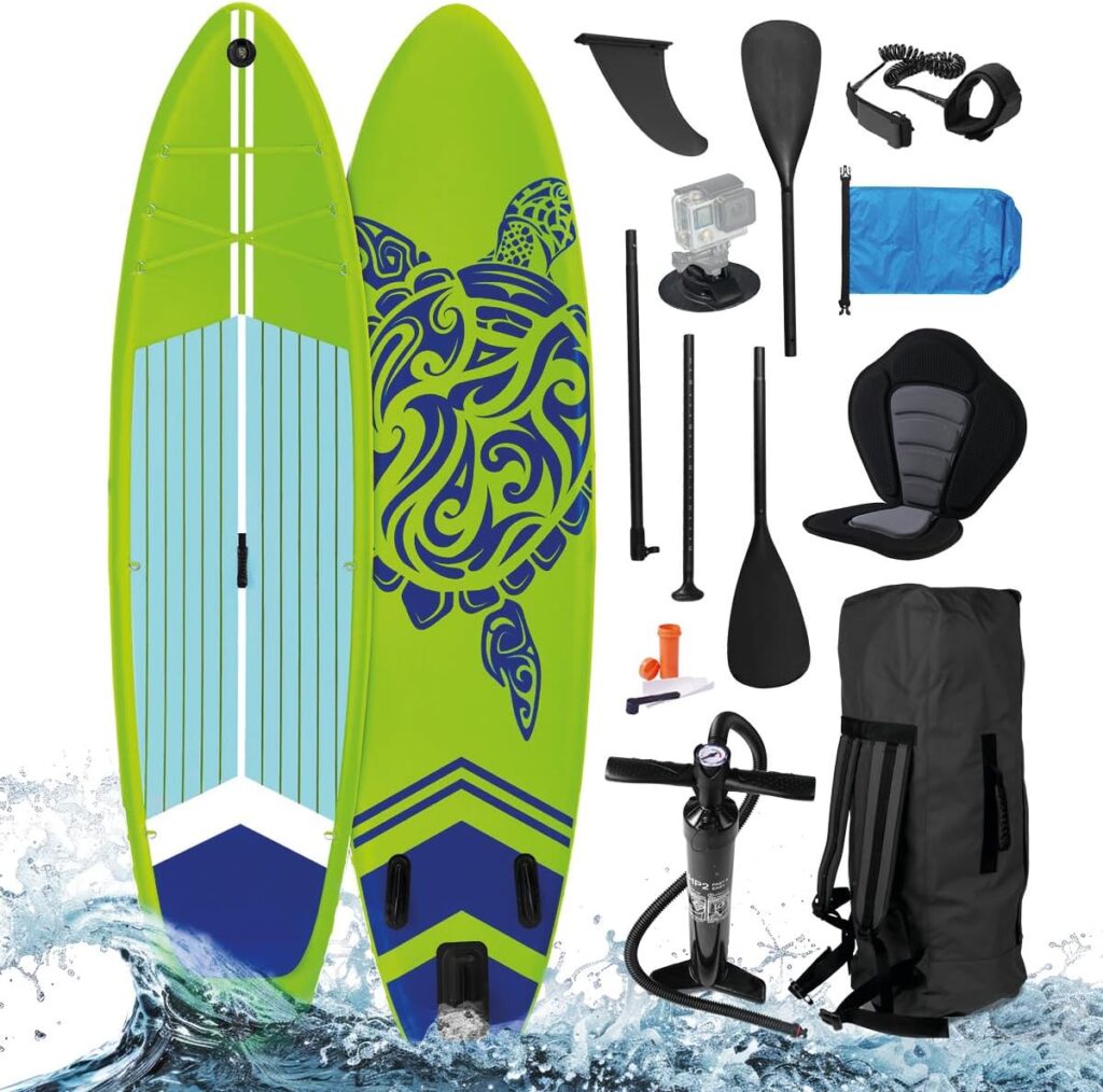 BRAST SUP Board Turtle | Aufblasbares Stand up Paddle Set | 320x81x15cm | 4 Designs | 5 Jahre Garantie | inkl. Sonderzubehör
