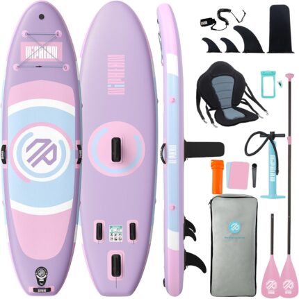 Niphean Stand up Paddling Board mit Sitz, (Ultraleichtes) SUP Board für Frauen, Standup Paddle Board mit +30% Balance StabilTrac-Finne, Anti-Rutsch Inflatable Paddle Board für Yoga&Haustierfreundlich