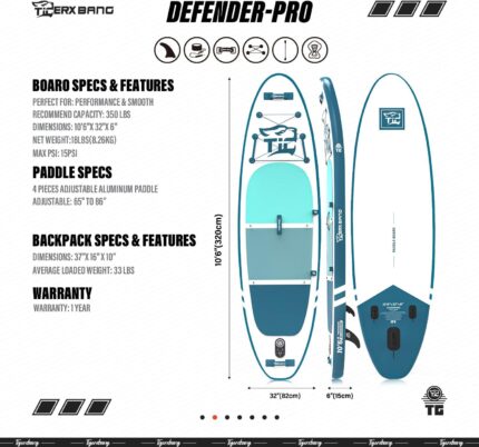 TIGERXBANG SUP Boards Stand Up Paddling Board, aufblasbare Paddle-Boards Defender-Pro-Kollektion