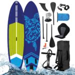 BRAST SUP Board Turtle | Aufblasbares Stand up Paddle Set | 320x81x15cm | 4 Designs | 5 Jahre Garantie | inkl. Sonderzubehör