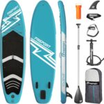 FBSPORT Aufblasbares SUP Board, Stand Up Paddling Board, Aufblasbare Stand Up Paddle Board für Stand-Up Paddling 15CM Dick, Surfbrett Kit mit Verstellbares Aluminium SUP Paddel+Pumpe