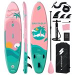 SantasupAufblasbares Stand Up Paddle Board 320/335cm Surfbrett SUP Komplettes Paddleboard Zubehör Verstellbares Paddel,Pumpe und Komplettes Zubehör SUP Board Set für Jugen und Erwachsene