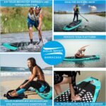 Aqua Spirit Sup Board mit Sitz | Kajak Aufblasbar Barracuda Stand Up Paddling Board 320x81x15cm Für Standup Paddle Board bis 150KG mit Sup Sitz, Doppelpaddel, Pumpe, Tasche & Zubehör Sup Set