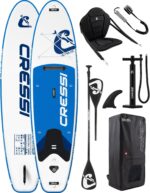 CRESSI seit 1946 - Ultra Isup/Kayak Set - Aufblasbares SUP Board für Erwachsene Große Stabilität Strapazierfähigkeit Komplett Zubehör Paddel Flosse Pumpe Leine Tasche - 320x81x8 cm Max 130 kg