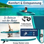 BRAST SUP Board Shark | Aufblasbares Stand up Paddle Set | 320x81x15cm | 8 Designs | 5 Jahre Garantie | inkl. Sonderzubehör | 2in1 Paddel Kajak-Sitz Action-Cam-Halterung Fußschlaufe Pumpe Rucksack