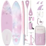 NOARD SUP Board aufblasbar Double-Layer-Dropstitch 326 cm bis 140 kg | Komplett-Set inklusive Paddel, Doppelhub-Pumpe, Rucksack, Leash und Drybag