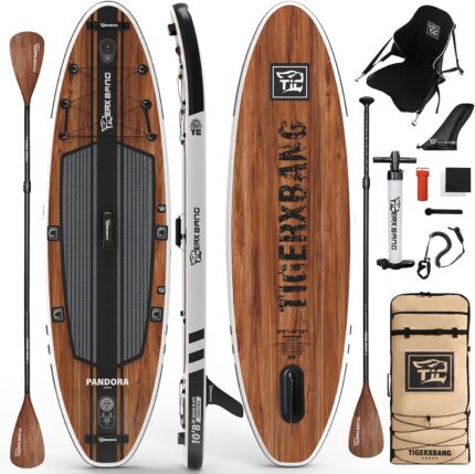 TIGERXBANG SUP-Board, Stand-Up-Paddling-Board | 10'8" 330 x 86 x 15 cm | mit Premium-Komplett-Aufblas-SUP-Zubehör, extra breite Paddleboards für Erwachsene und Kinder-Pandora-Kollektion