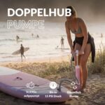NOARD SUP Board aufblasbar Double-Layer-Dropstitch 326 cm bis 140 kg | Komplett-Set inklusive Paddel, Doppelhub-Pumpe, Rucksack, Leash und Drybag