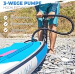 AUKAI SUP Board PRO 320cm | 2in1 Aufblasbares Stand up Paddle Set mit Kajak-Sitz | 5 Jahre Garantie | Komplettsett | Sitz, Action-Cam-Halterung, Pumpe