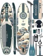 ABBOARD Stand Up Paddling Board Aufblasbar 335cm - Standup Paddle Board mit Premium Zubehör,SUP Board 200kg Tragkraft für 2 Personen Familien Anfänger