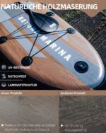BEYOND MARINA Sup Board, Stand Up Paddling Board, Paddle Board, Aufblasbares Paddleboard Surfboard Wassersport, Max 200kg, Sitz, 2-in-1 Paddel, Pumpe, Rucksack, Leash, 320 x81 x15CM
