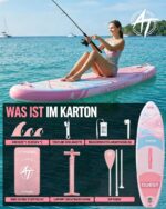 Stand Up Paddling Board mit Sitz & Zubehör Set, 320x84cm Extra Breit SUP Board für 2 Personen, 200kg Tragkraft, Rutschfestes Stand Up Paddle zum Surfen