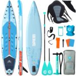 Niphean 380 cm Stand Up Paddling Board, 280 kg Tragfähigkeit Touring SUP Board mit Komplettem SUP-Zubehör&Kickpad, Stabiles Inflatable Paddle Board for Adults Racing-Surfing (Anfängerfreundlich)