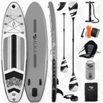 AUKAI SUP Board PRO 320cm | 2in1 Aufblasbares Stand up Paddle Set mit Kajak-Sitz | 5 Jahre Garantie | Komplettsett | Sitz, Action-Cam-Halterung, Pumpe