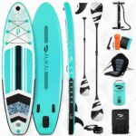 AUKAI SUP Board PRO 320cm | 2in1 Aufblasbares Stand up Paddle Set mit Kajak-Sitz | 5 Jahre Garantie | Komplettsett | Sitz, Action-Cam-Halterung, Pumpe